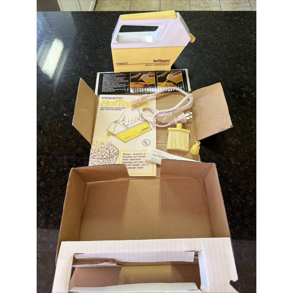 NEW Presto Hot Topper Butter Melter Vintage Popcorn Electric w/box And Manual